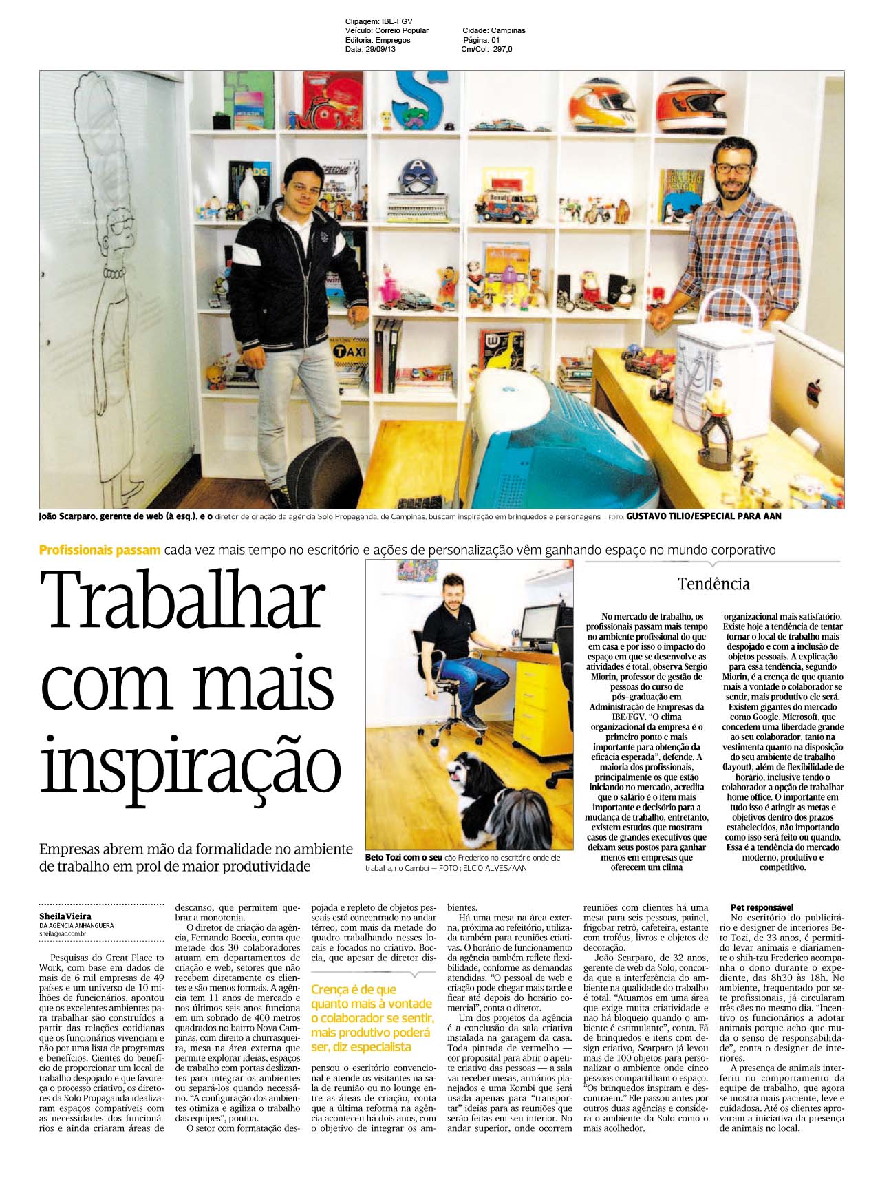 Correio popular - Matéria Local de trabalho